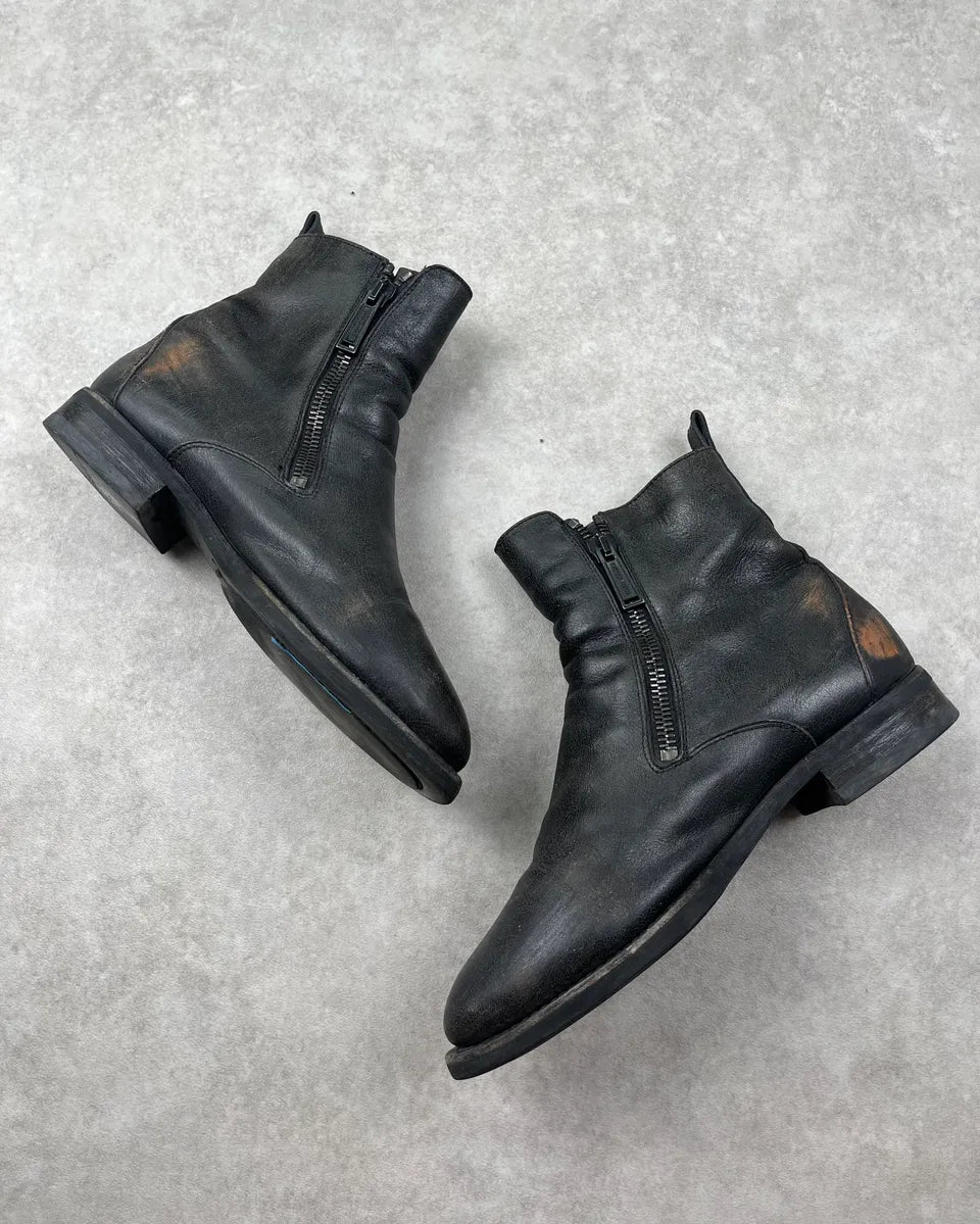 2010s Dsquared2 Black Leather Zip Chelsea Boots nOkzlNw 2