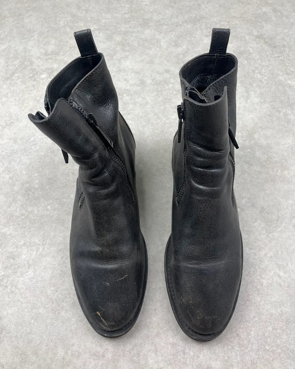 2010s Dsquared2 Black Leather Zip Chelsea Boots nOkzlNw 5