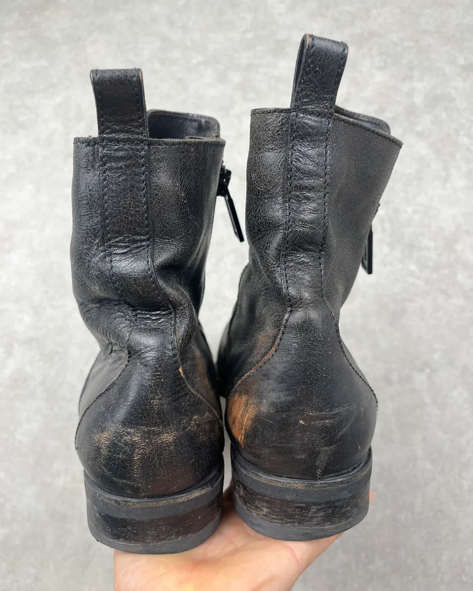 2010s Dsquared2 Black Leather Zip Chelsea Boots nOkzlNw 6