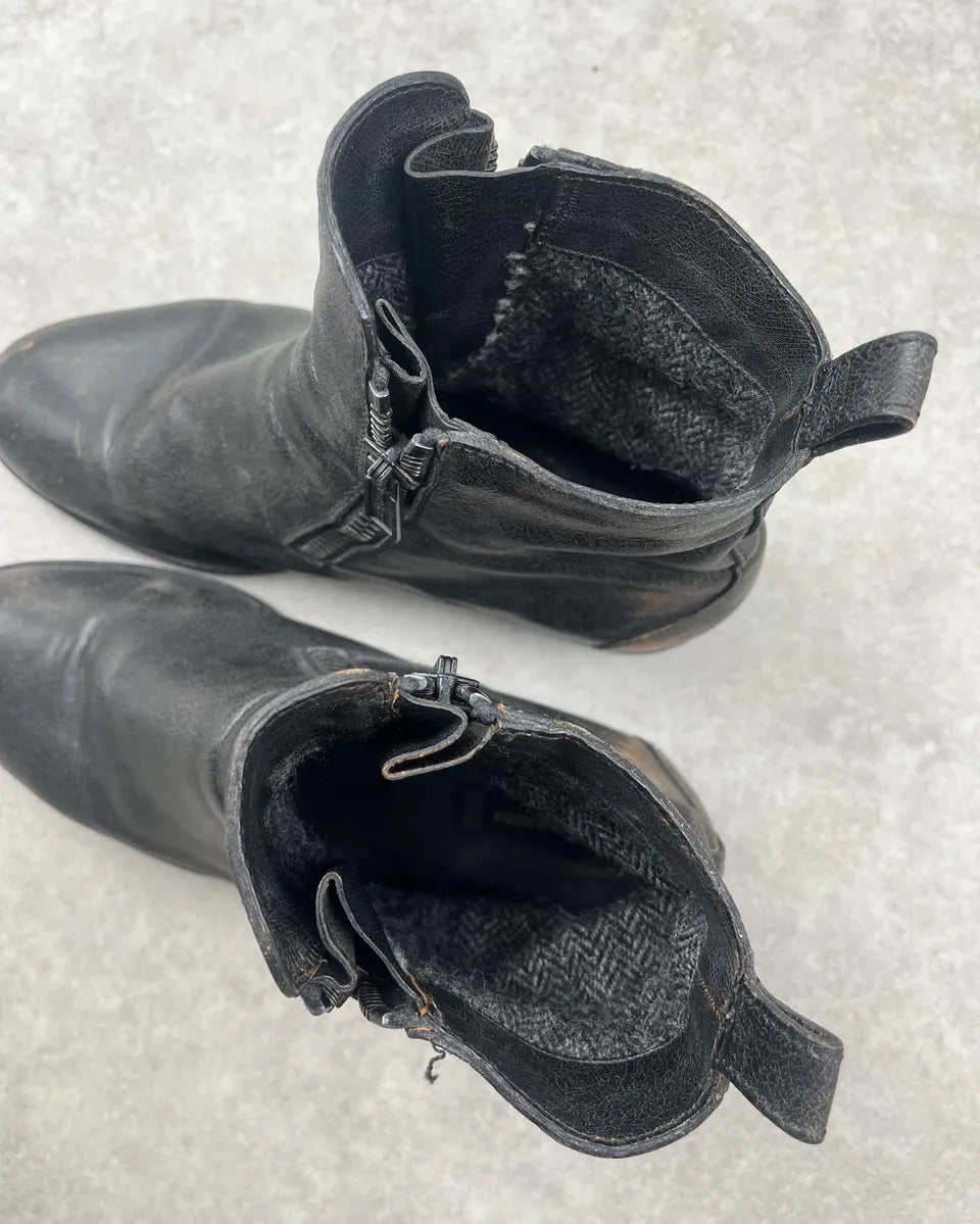 2010s Dsquared2 Black Leather Zip Chelsea Boots nOkzlNw 7