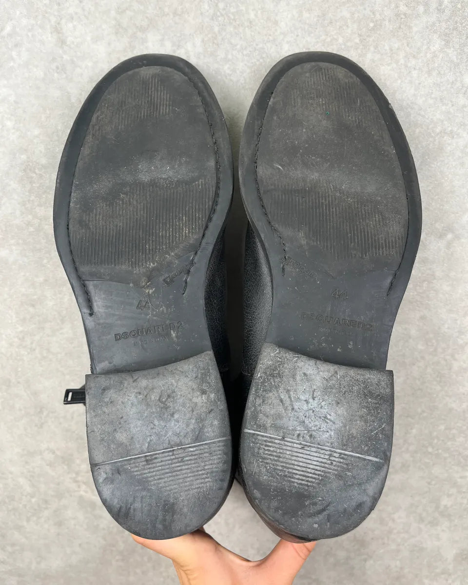 2010s Dsquared2 Black Leather Zip Chelsea Boots nOkzlNw 8