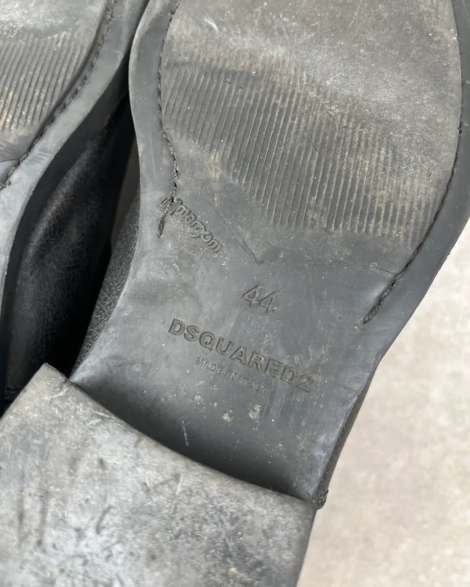 2010s Dsquared2 Black Leather Zip Chelsea Boots nOkzlNw 9