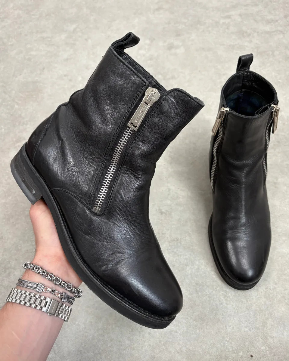 2010s Dsquared2 Black Side Zips Leather Boots wvervna 0