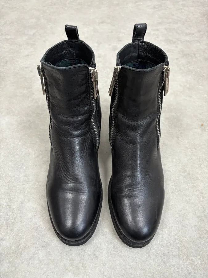 2010s Dsquared2 Black Side Zips Leather Boots wvervna 1