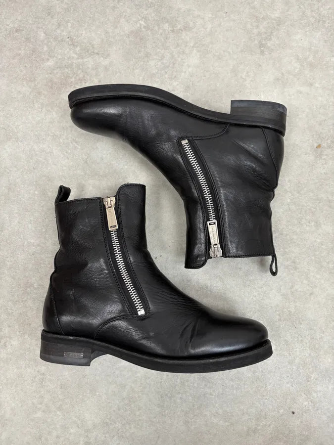2010s Dsquared2 Black Side Zips Leather Boots wvervna 3