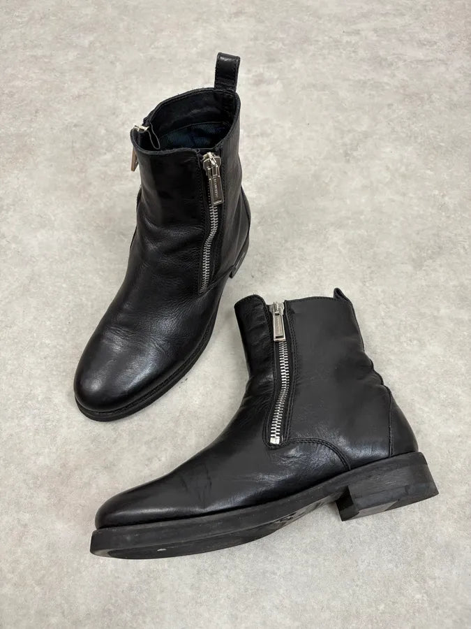 2010s Dsquared2 Black Side Zips Leather Boots wvervna 4