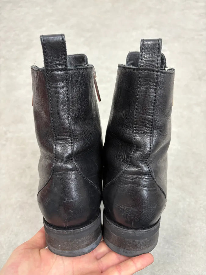 2010s Dsquared2 Black Side Zips Leather Boots wvervna 6