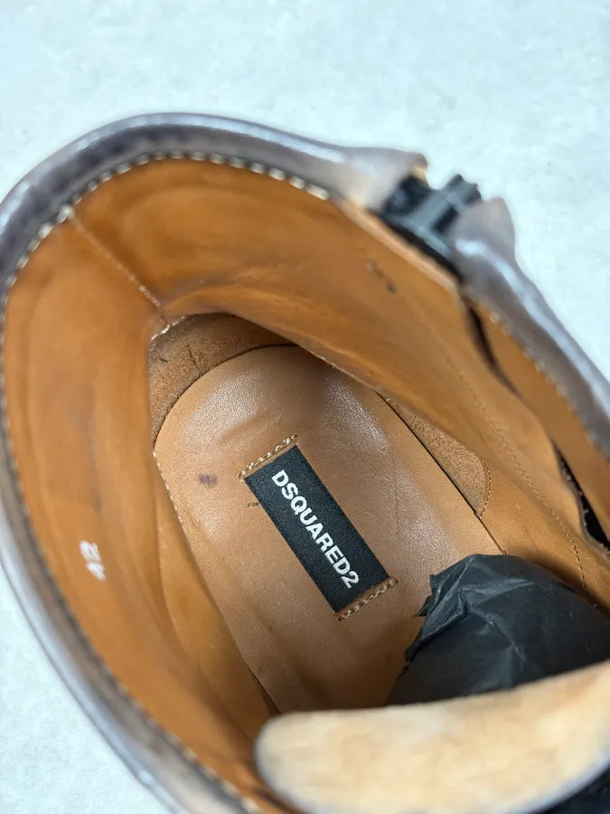 2010s Dsquared2 Brown Irregular Leather Boots OnxBEMr 9