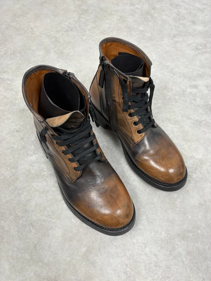 2010s Dsquared2 Brown Irregular Leather Boots OnxBEMr 3