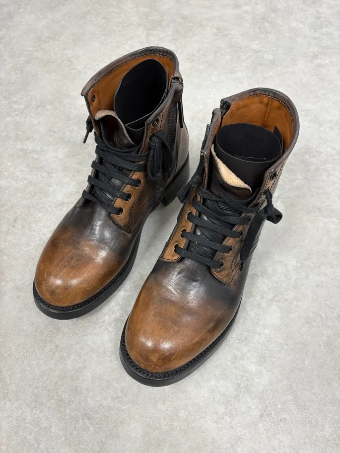 2010s Dsquared2 Brown Irregular Leather Boots OnxBEMr 2