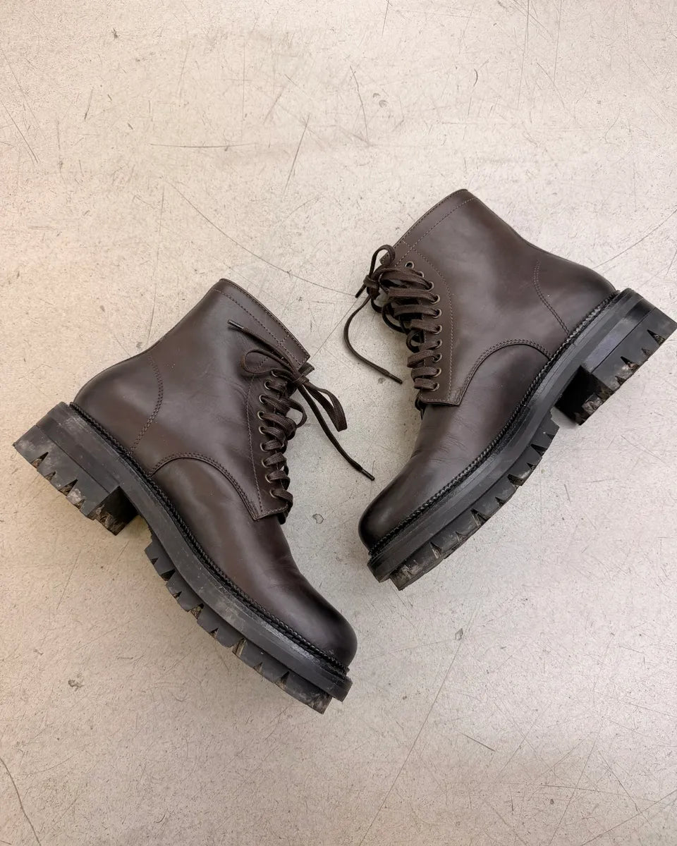 2010s Dsquared2 Brown Leather Lug Sole Boots dQKrLlL 3