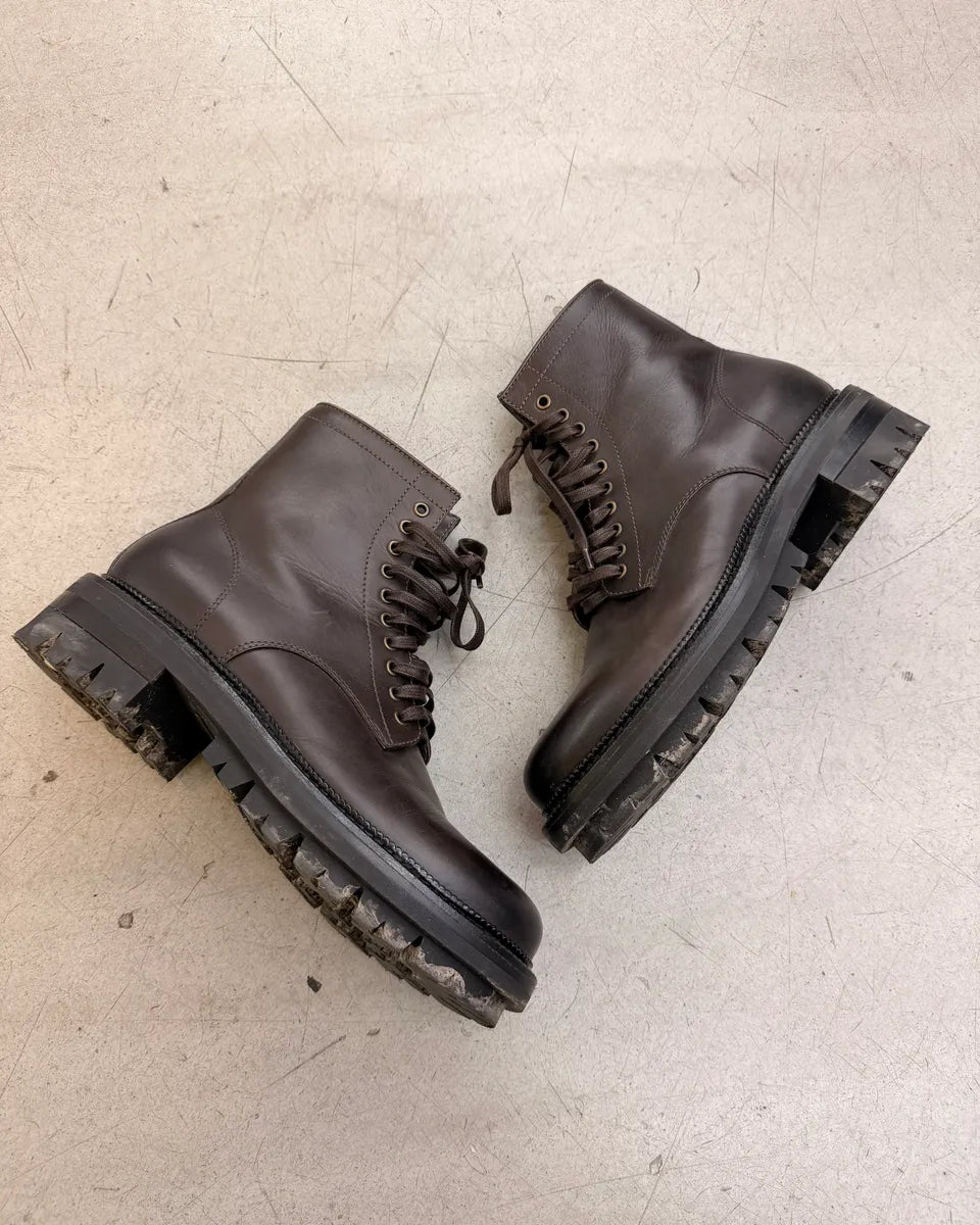 2010s Dsquared2 Brown Leather Lug Sole Boots dQKrLlL 4