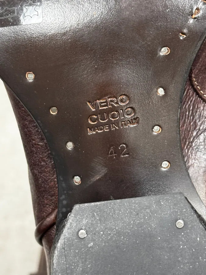 2010s Dsquared2 Brown Western Leather Ankle Boots UQMNrAX 7