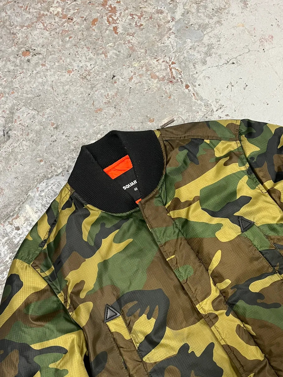 2010s Dsquared2 Camo Khaki Bomber Jacket sGJQSKJ 2