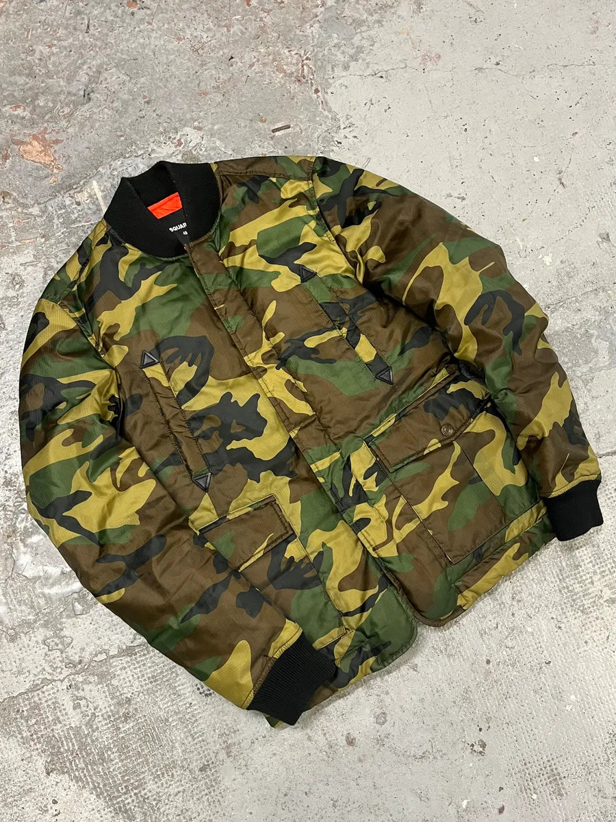 2010s Dsquared2 Camo Khaki Bomber Jacket sGJQSKJ 1