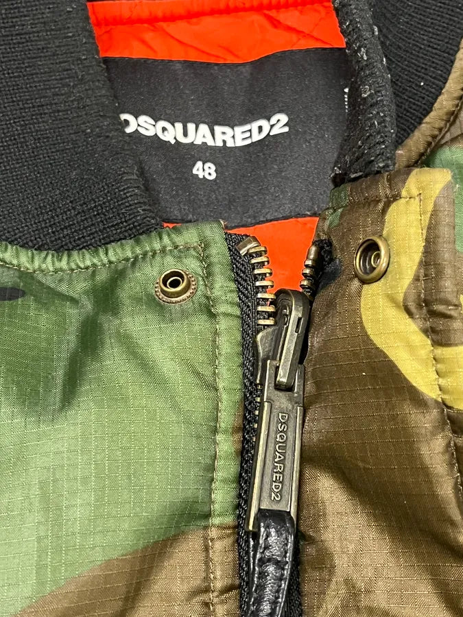 2010s Dsquared2 Camo Khaki Bomber Jacket sGJQSKJ 6