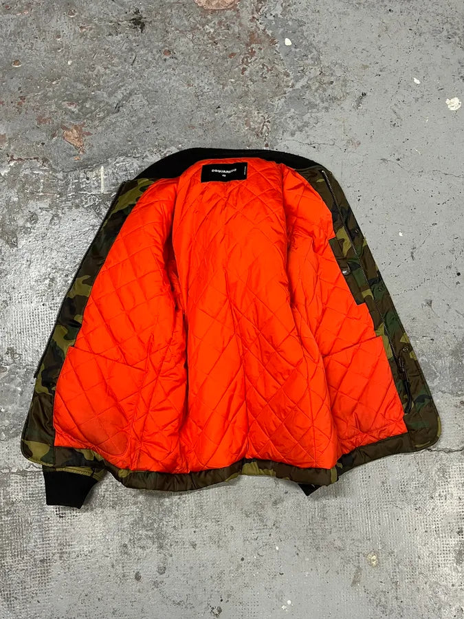 2010s Dsquared2 Camo Khaki Bomber Jacket sGJQSKJ 7