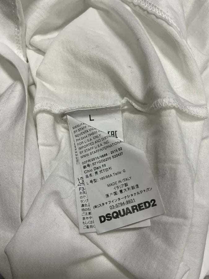 AW2015 Dsquared2 Eagle V-Neck White Longsleeves XNlSUmJ 9