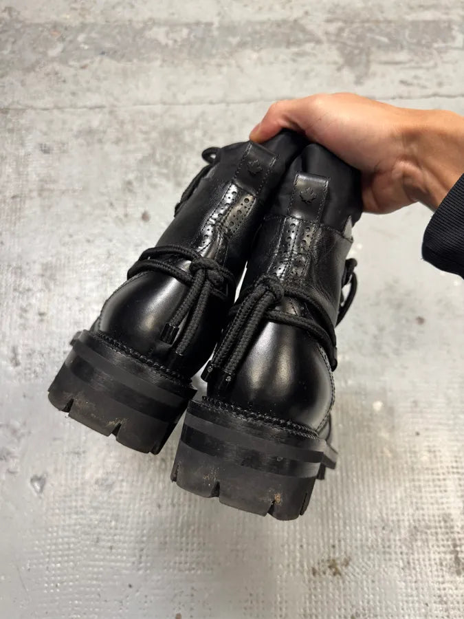 2010s Dsquared2 Futuristic Lace Up Black Leather Boots xGuGvJi 3