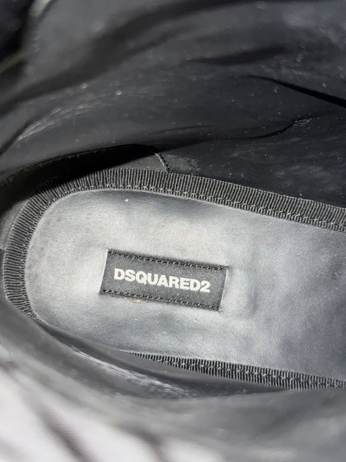 2010s Dsquared2 Futuristic Lace Up Black Leather Boots xGuGvJi 6