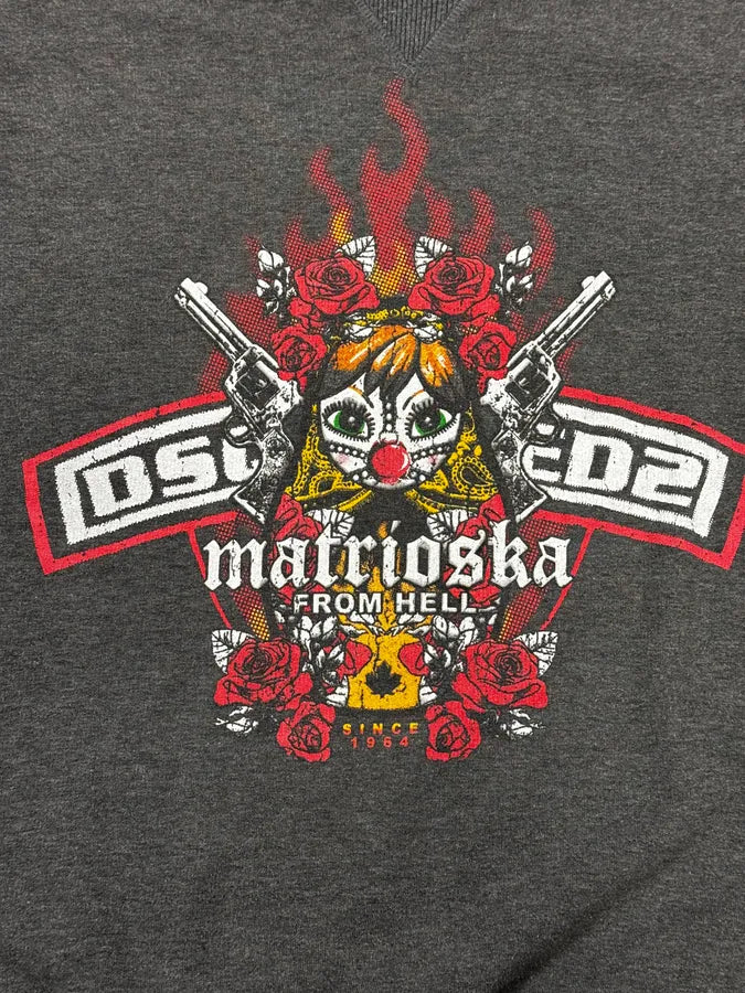 AW2015 Dsquared2 Grey Gun Moto Crewneck Sweater SWsvLsA 6