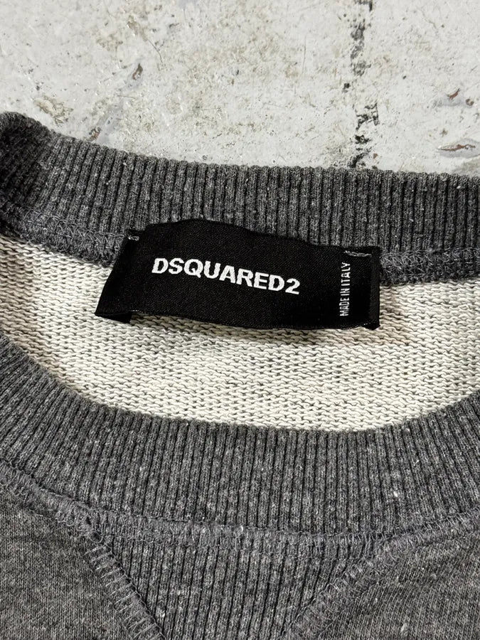 AW2015 Dsquared2 Grey Gun Moto Crewneck Sweater SWsvLsA 7