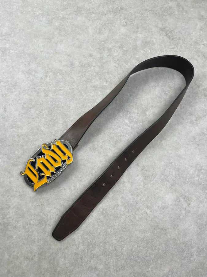 2010s Dsquared2 Lady Buckle Brown Yellow Leather Belt vxpYTlX 2
