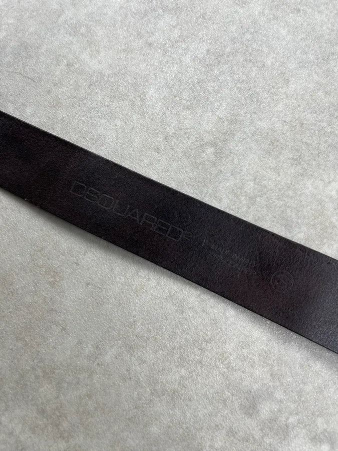 2010s Dsquared2 Lady Buckle Brown Yellow Leather Belt vxpYTlX 6