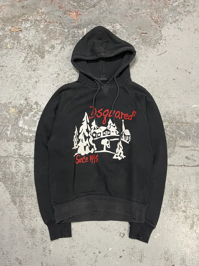2010s Dsquared2 Mountain Village Black Draw Hoodie hhUcjHM 3
