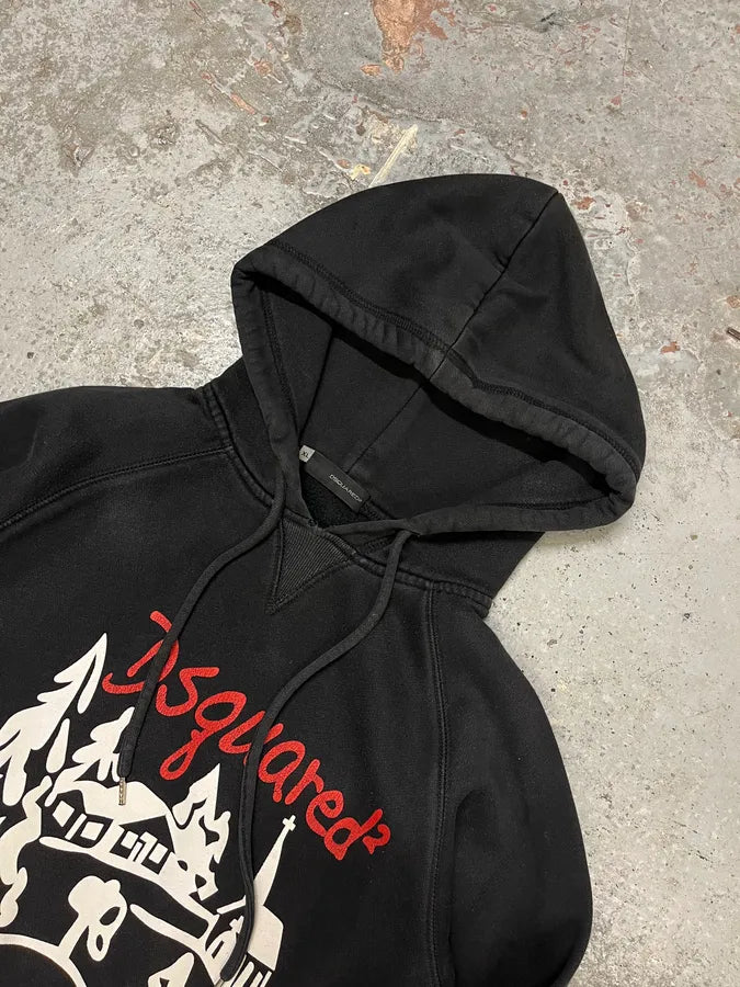 2010s Dsquared2 Mountain Village Black Draw Hoodie hhUcjHM 4