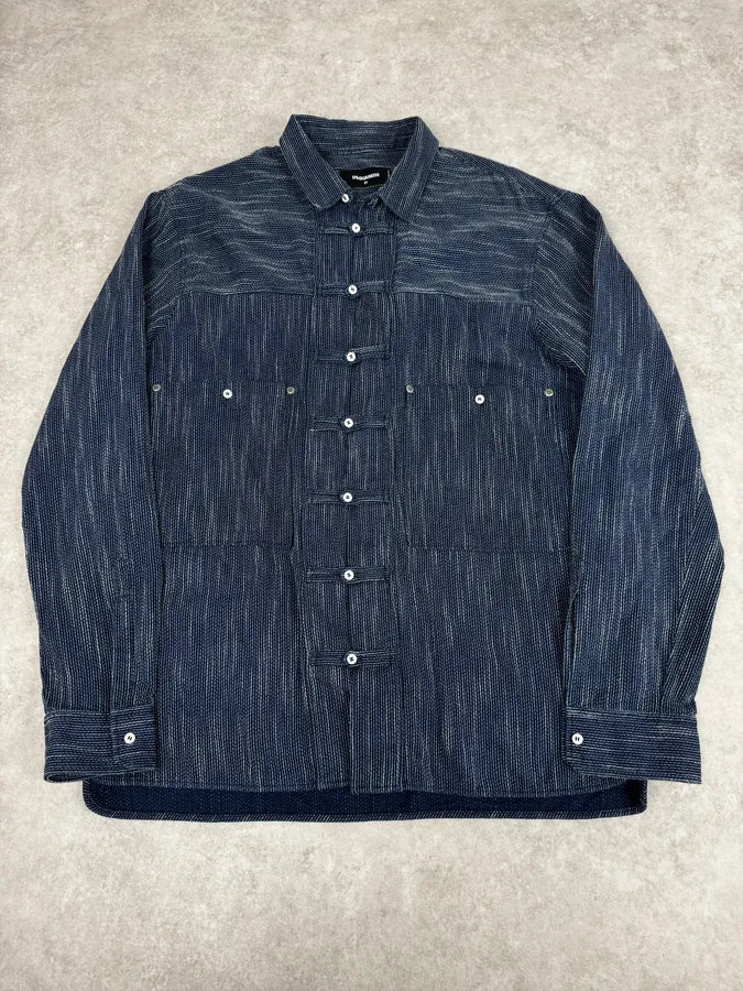 AW2016 Dsquared2 Navy Chinese Officer Shirt mDBVFBR 0