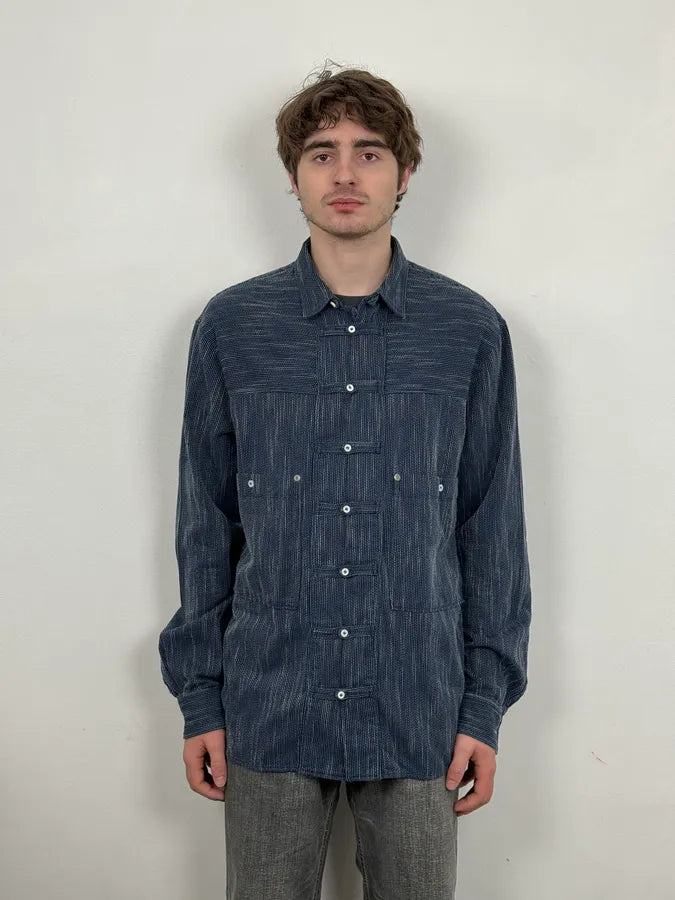 AW2016 Dsquared2 Navy Chinese Officer Shirt mDBVFBR 1