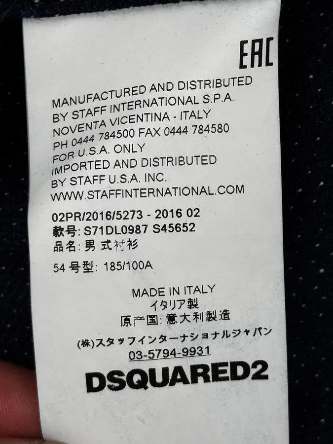AW2016 Dsquared2 Navy Chinese Officer Shirt mDBVFBR 11