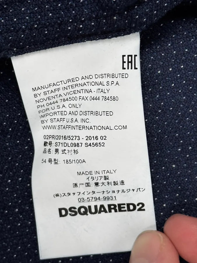 AW2016 Dsquared2 Navy Chinese Officer Shirt mDBVFBR 10