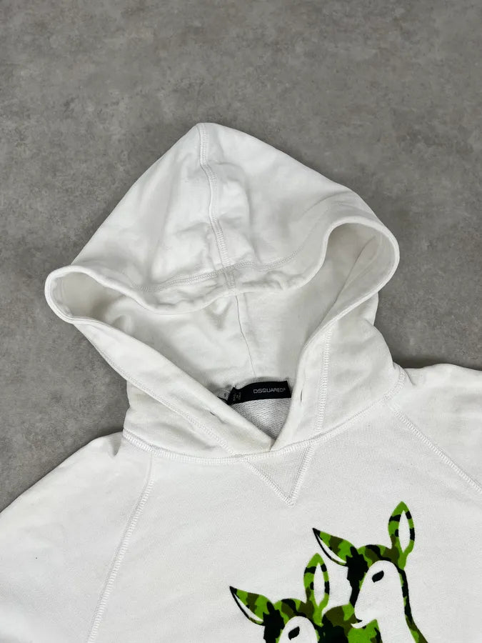 AW2010 Dsquared2 White Green Doe Deer Hoodie ymTHONG 3
