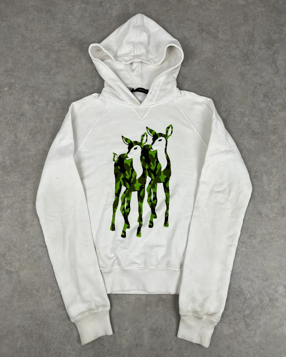 AW2010 Dsquared2 White Green Doe Deer Hoodie ymTHONG 4