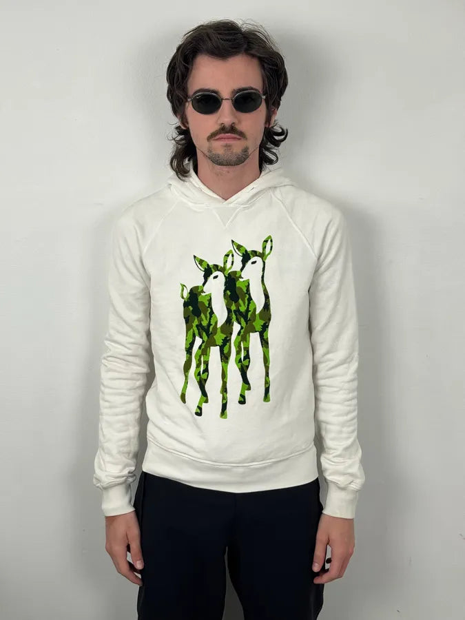 AW2010 Dsquared2 White Green Doe Deer Hoodie ymTHONG 1