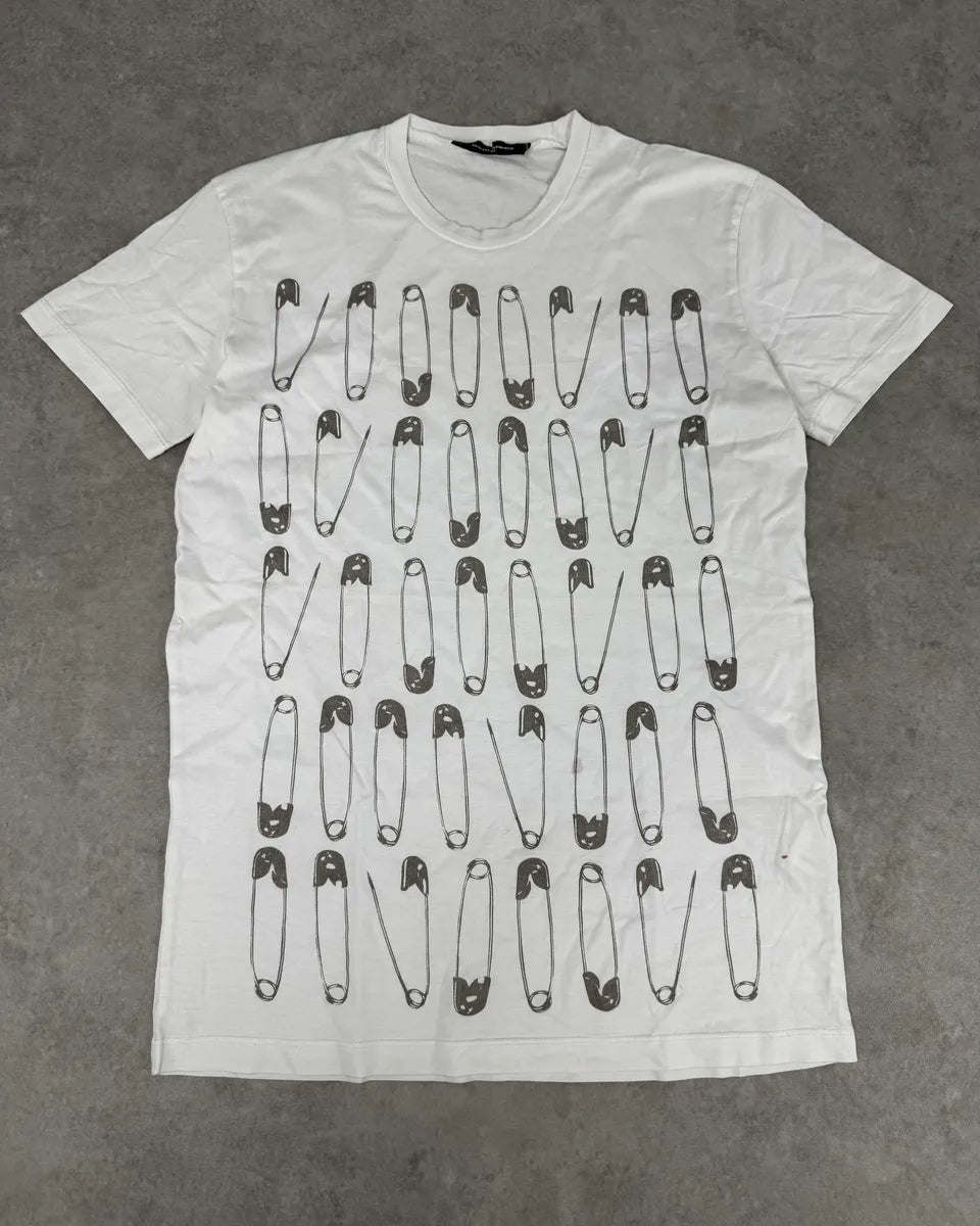 SS2017 Dsquared2 White Safety Pin T-Shirt mXdZQMW 0