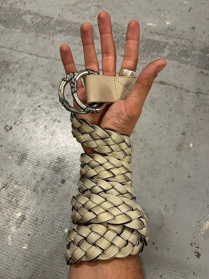 2010s Emporio Armani Beige Woven Leather Belt YMdjReh 0