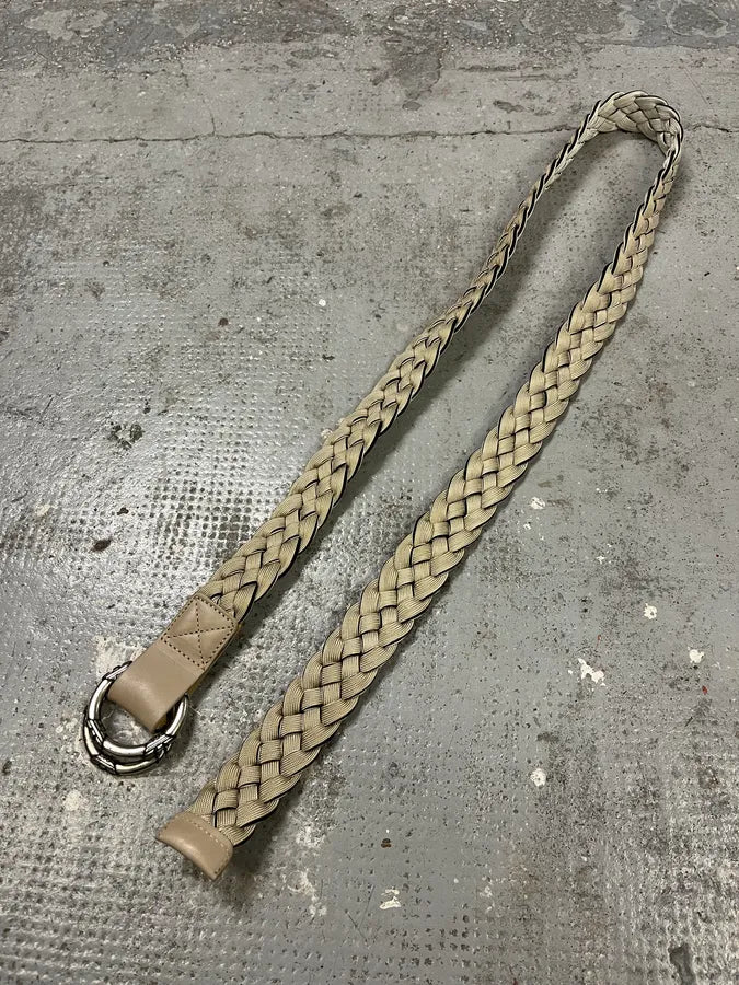 2010s Emporio Armani Beige Woven Leather Belt YMdjReh 3