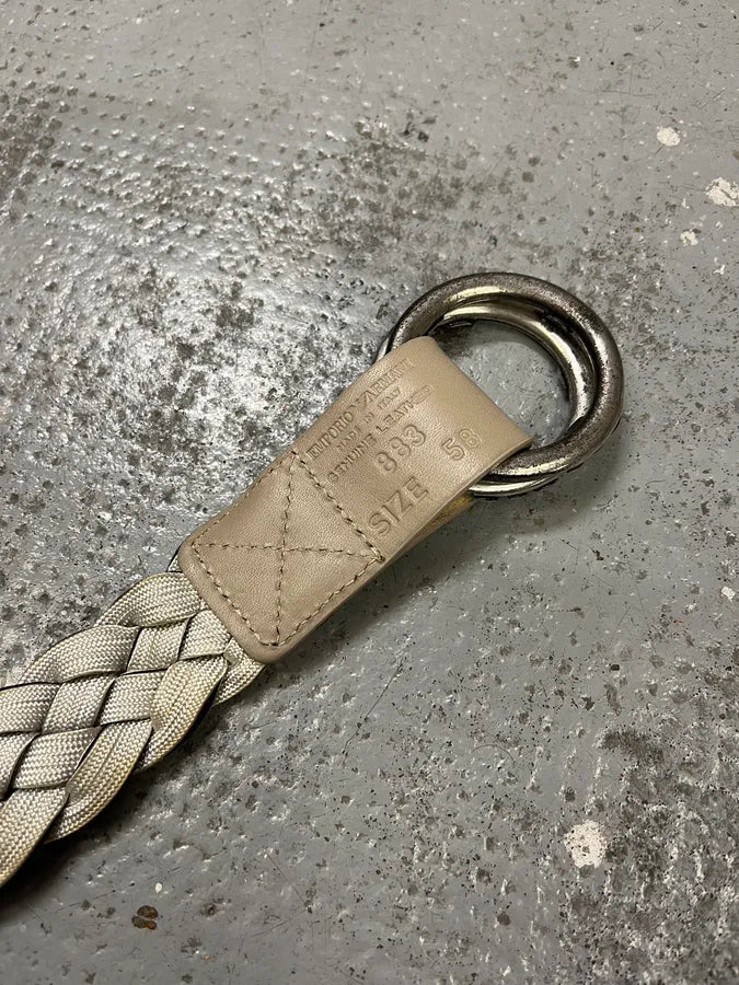 2010s Emporio Armani Beige Woven Leather Belt YMdjReh 5