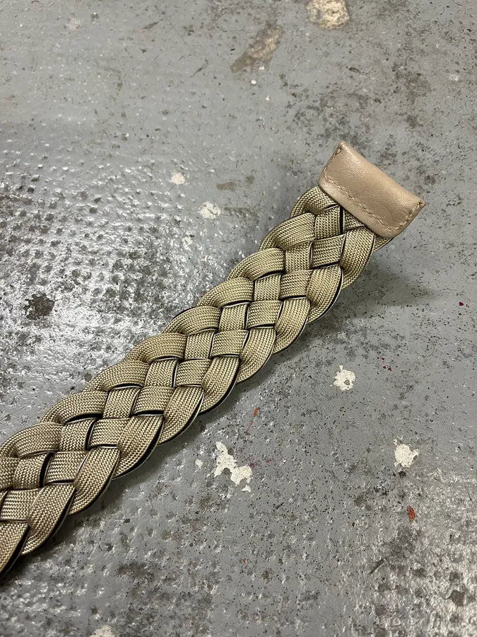 2010s Emporio Armani Beige Woven Leather Belt YMdjReh 6