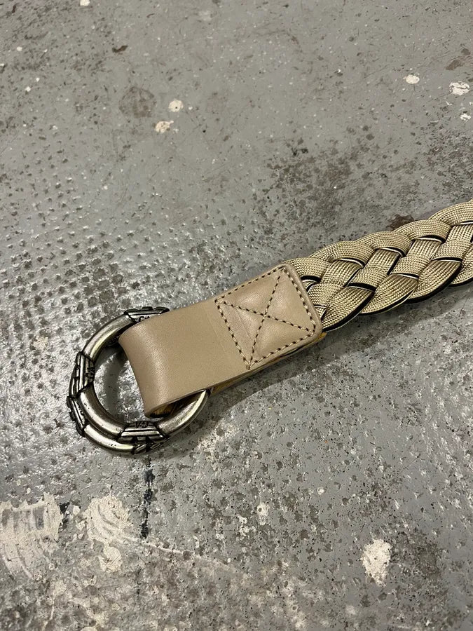 2010s Emporio Armani Beige Woven Leather Belt YMdjReh 7