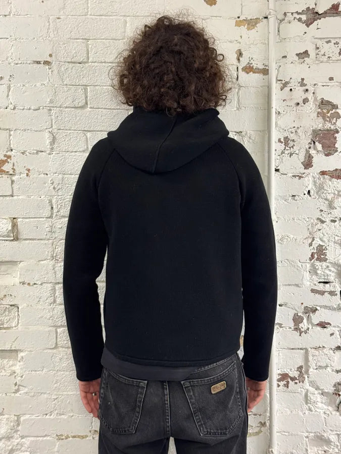 2010s Emporio Armani Black Buttoned Hooded Asymmetrical Closure Jacket VzOLMxK 3