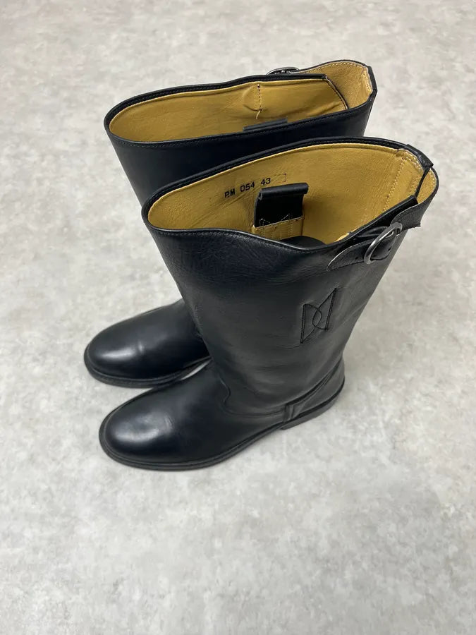 2010s Emporio Armani Black Leather Ankle Boots LgnIpWz 2