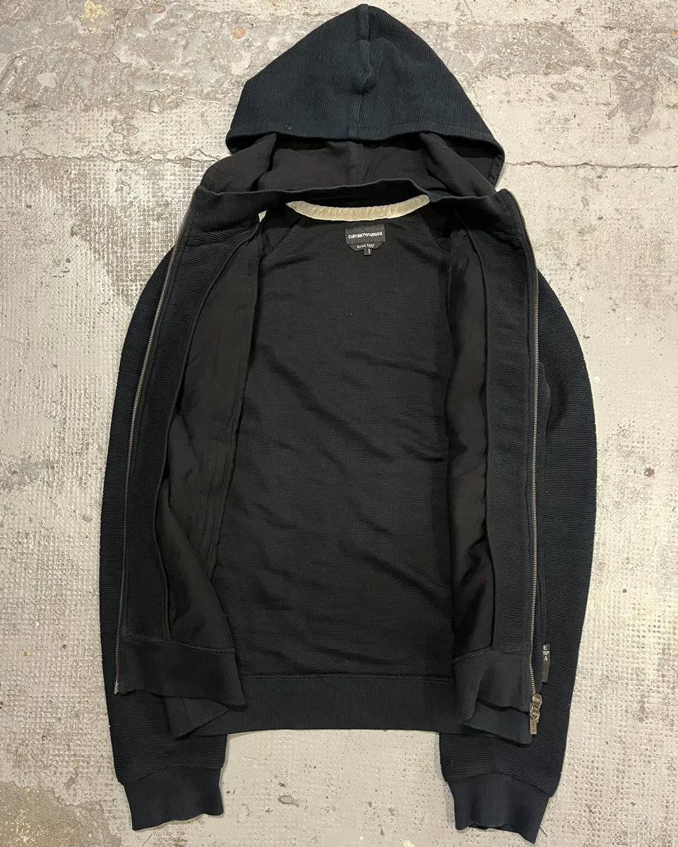 2010s Emporio Armani Black Multi Zip Hoodie jtbMfCy 7