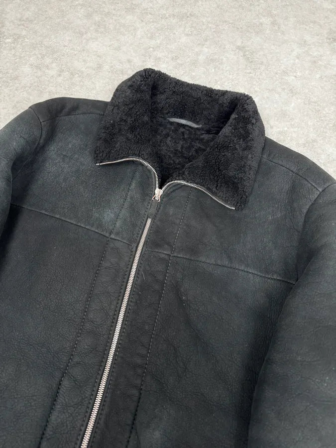 AW2012 Emporio Armani Black Shearling Jacket VlEVDCh 4