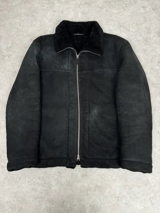 AW2012 Emporio Armani Black Shearling Jacket VlEVDCh 0