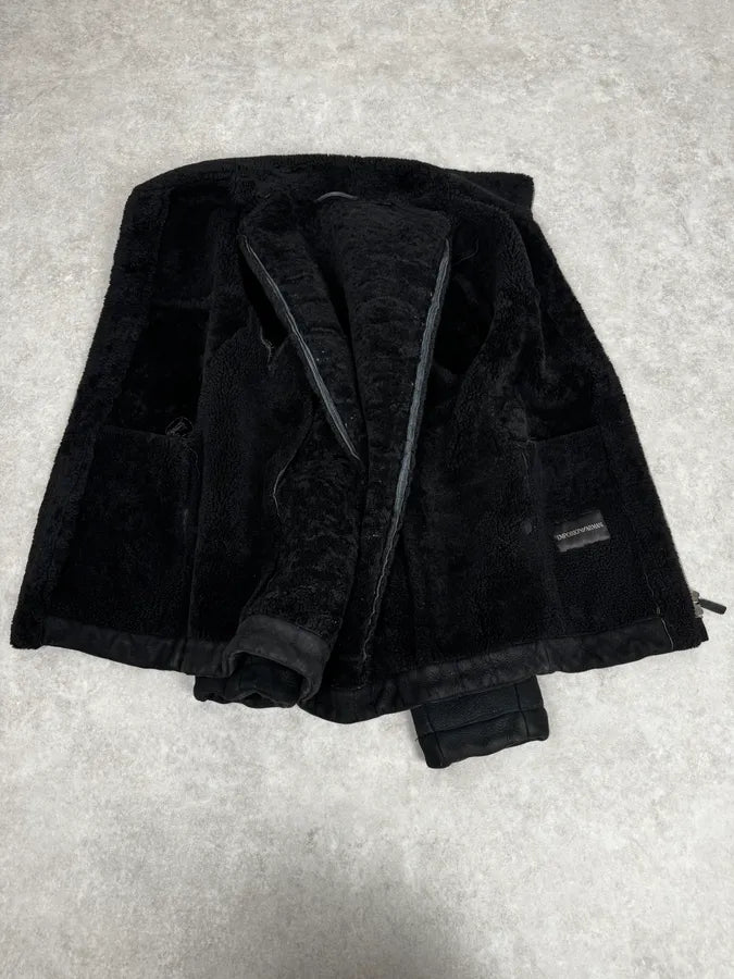 AW2012 Emporio Armani Black Shearling Jacket VlEVDCh 7