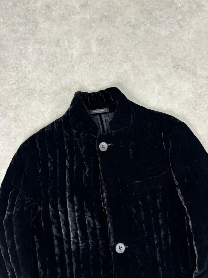 AW2007 Emporio Armani Black Techno Line Velvet Classy Blazer Jacket gUKQWUC 3